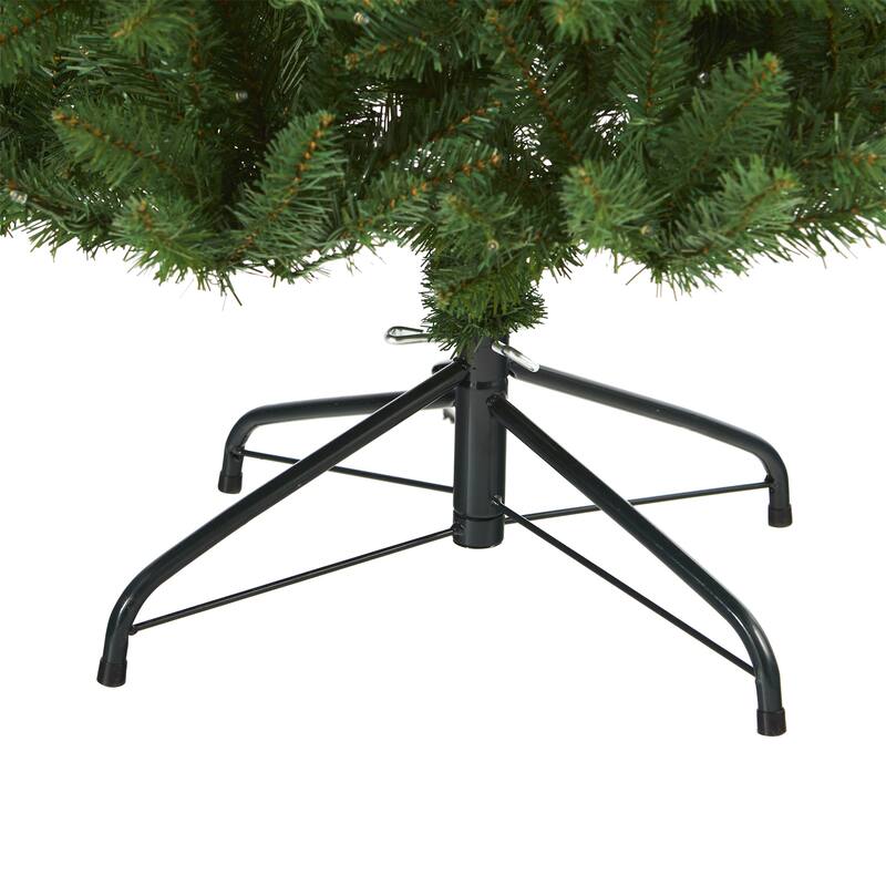 7’ Pre-Lit Slim Green Mountain Pine Artificial Christmas Tree, Clear LED Lights - 7 Foot