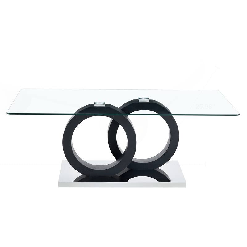 Stylish MDF Coffee Table with Glass Top for Versatile Living Spaces