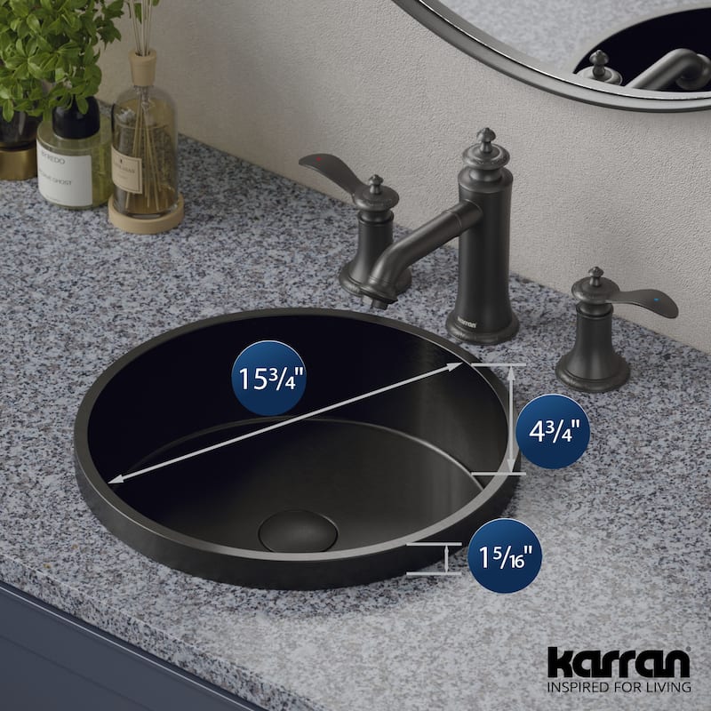 Karran USA CCT100 Cinox 15" Circular Stainless Steel Drop In Bathroom