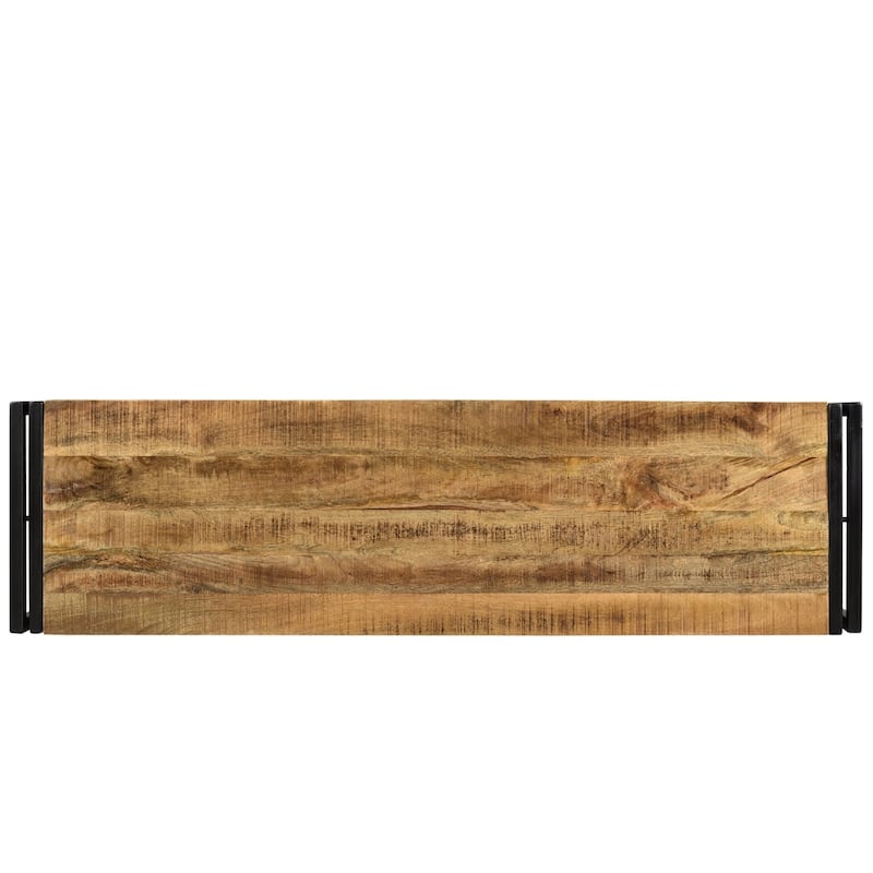 Handmade Timbergirl Reclaimed Wood and Metal Bench with Shelf (India) - 60"