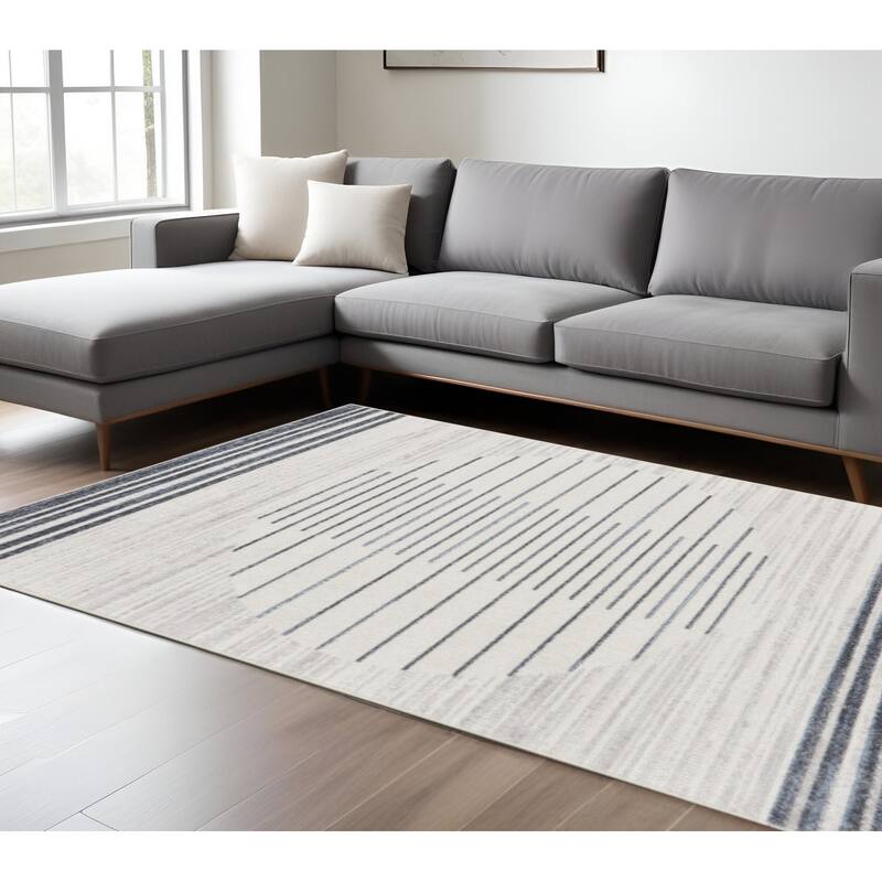 HomeRoots Geometric Modern Rectangle Area Rug - 108.00 in. x 79.00 in.  x 0.25 in.