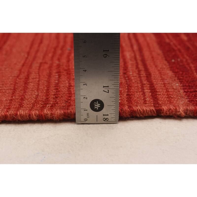 ECARPETGALLERY Flat-Weave Ankara FW Red Wool Kilim - 7'4 x 9'11