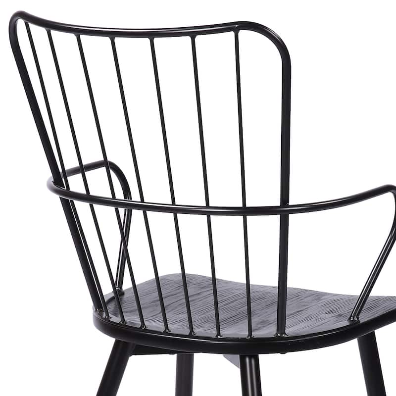 Parisa Modern Farmhouse High Spindle Back Windsor Dining Chair with Arms