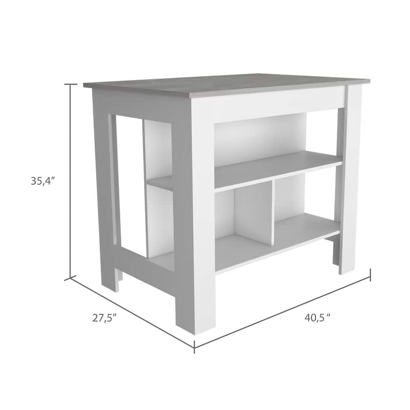 Rockaway 3-Shelf Kitchen Island