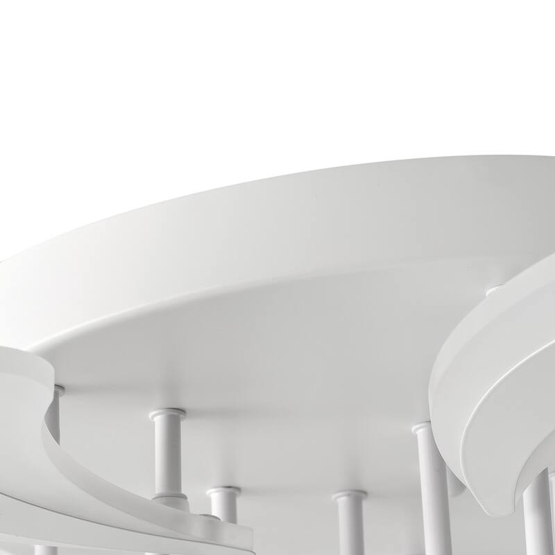 Modern 7-Light White Curved Acrylic Semi Flush Mount Ceiling Light