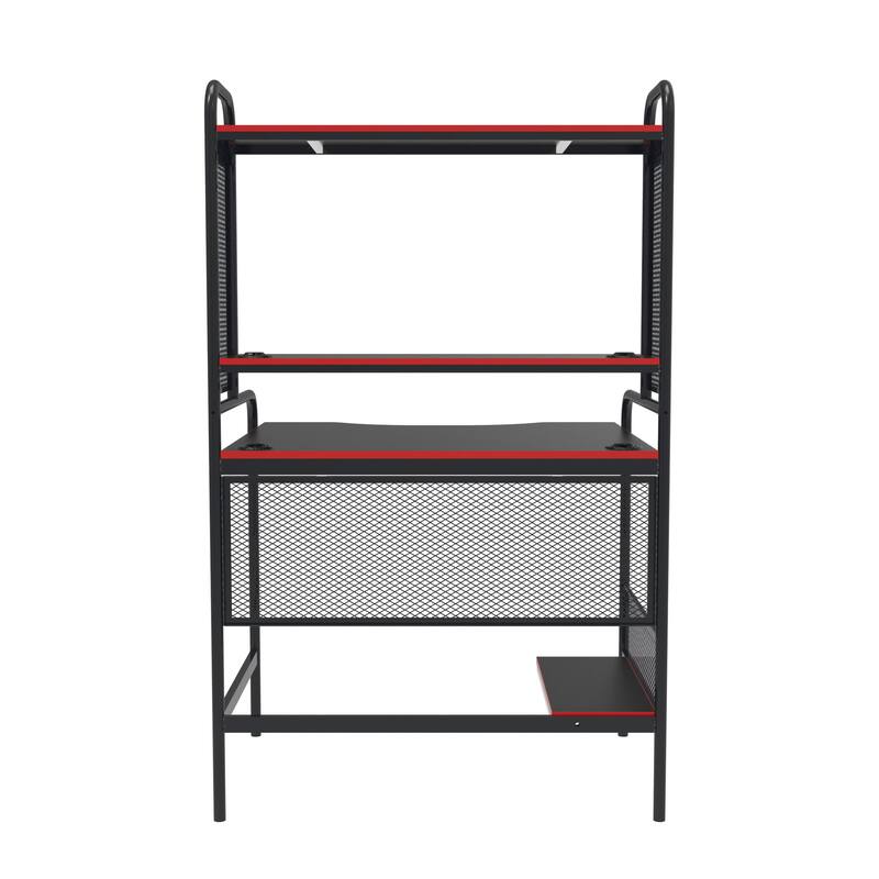 X Rocker iCarus Metal Gaming Desk with Shelves