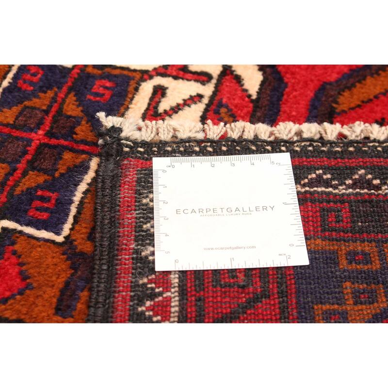 ECARPETGALLERY Hand-knotted Teimani Red Wool Rug - 3'8 x 7'0
