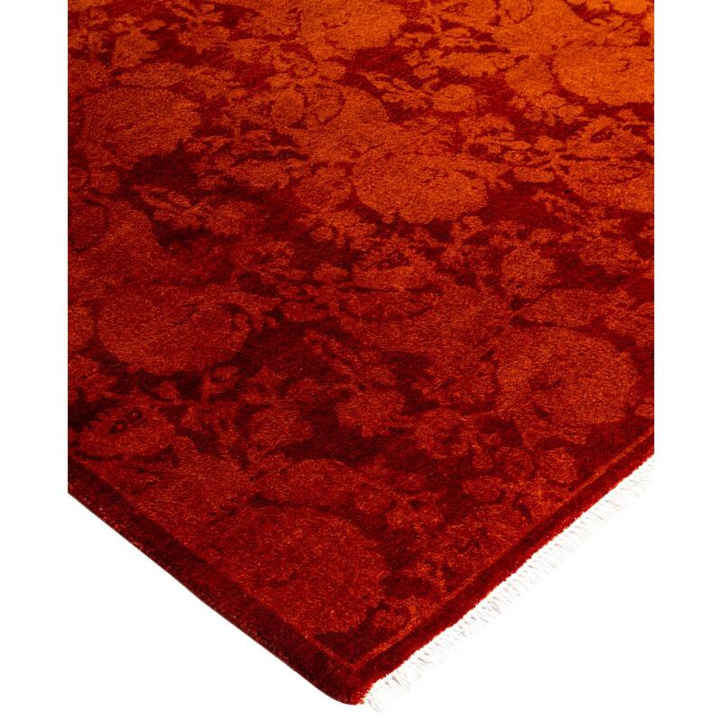 Overdyed One-of-a-Kind Hand-Knotted Area Rug - Orange - 2' 8" x 8' 1"