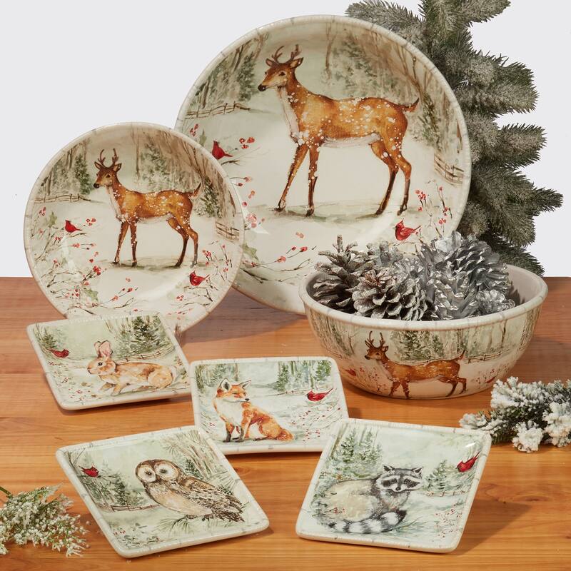 Certified International Winter's Walk Rectangular Platter, 16" X 12"