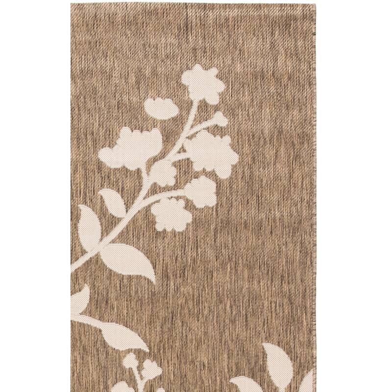 SAFAVIEH Courtyard Luann Botanical Indoor/ Outdoor Waterproof Patio Backyard Rug