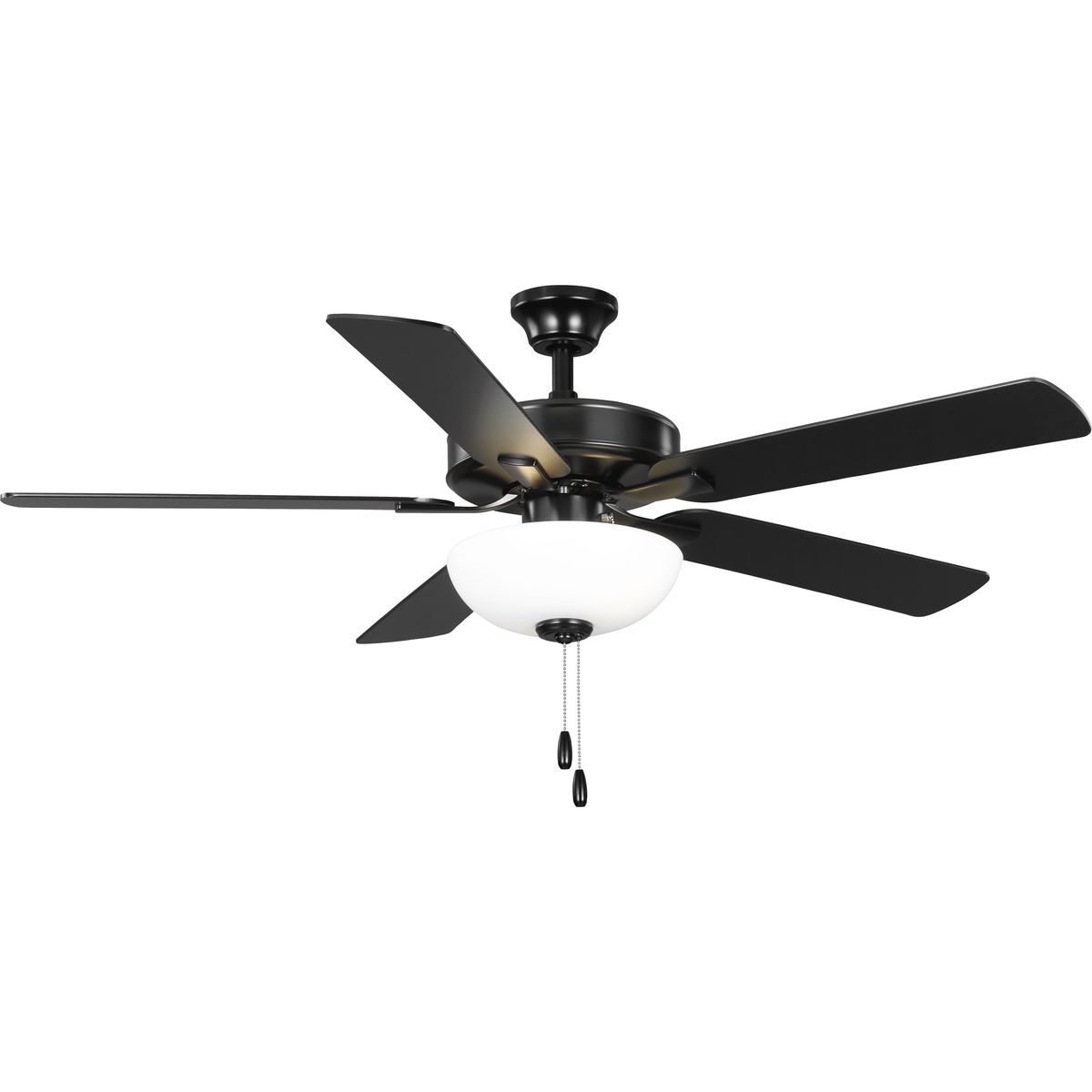 AirPro 52 in. Matte Black 5-Blade AC Motor Ceiling Fan with Light