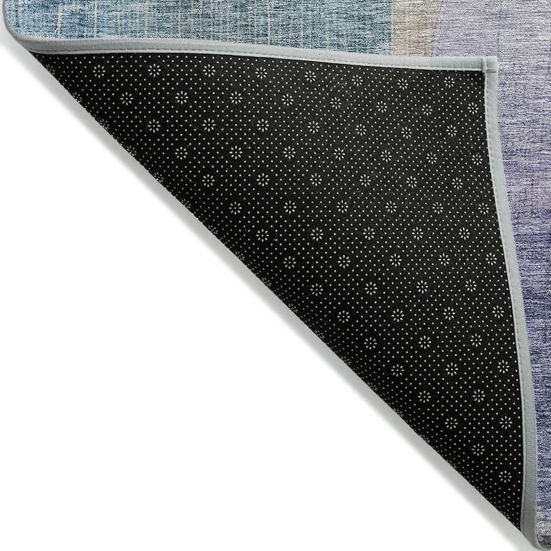 Machine Washable Indoor/ Outdoor Contemporary Abstract Chantille Rug