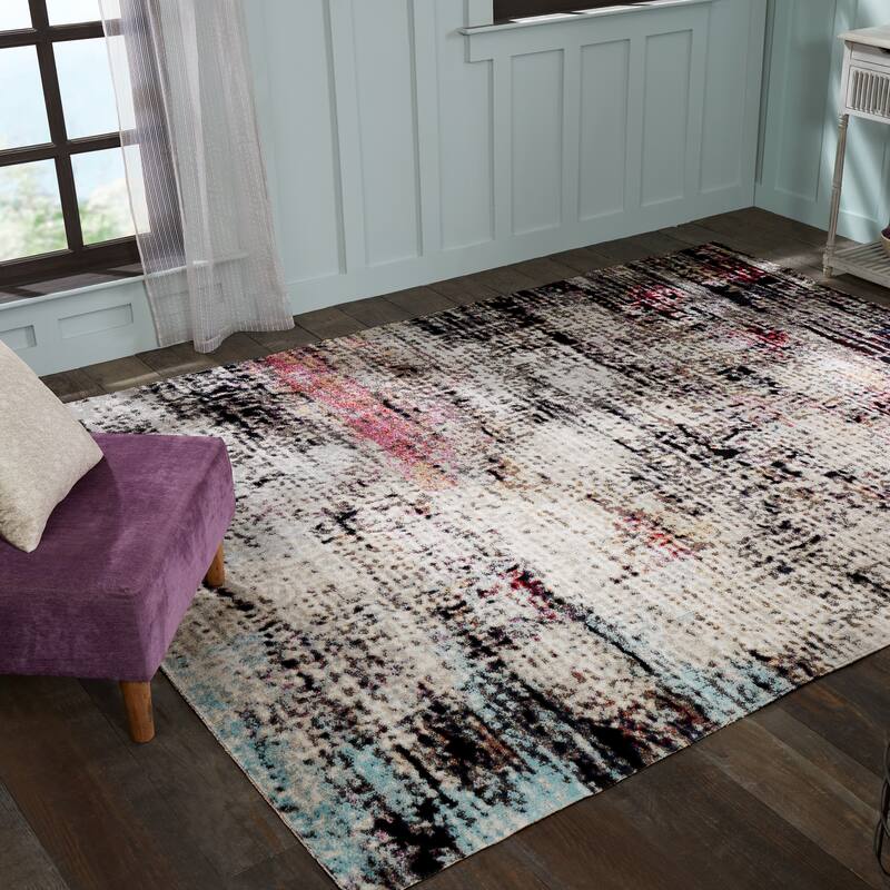 Porch & Den Polsky Granite / Sunset Abstract Indoor/Outdoor Area Rug