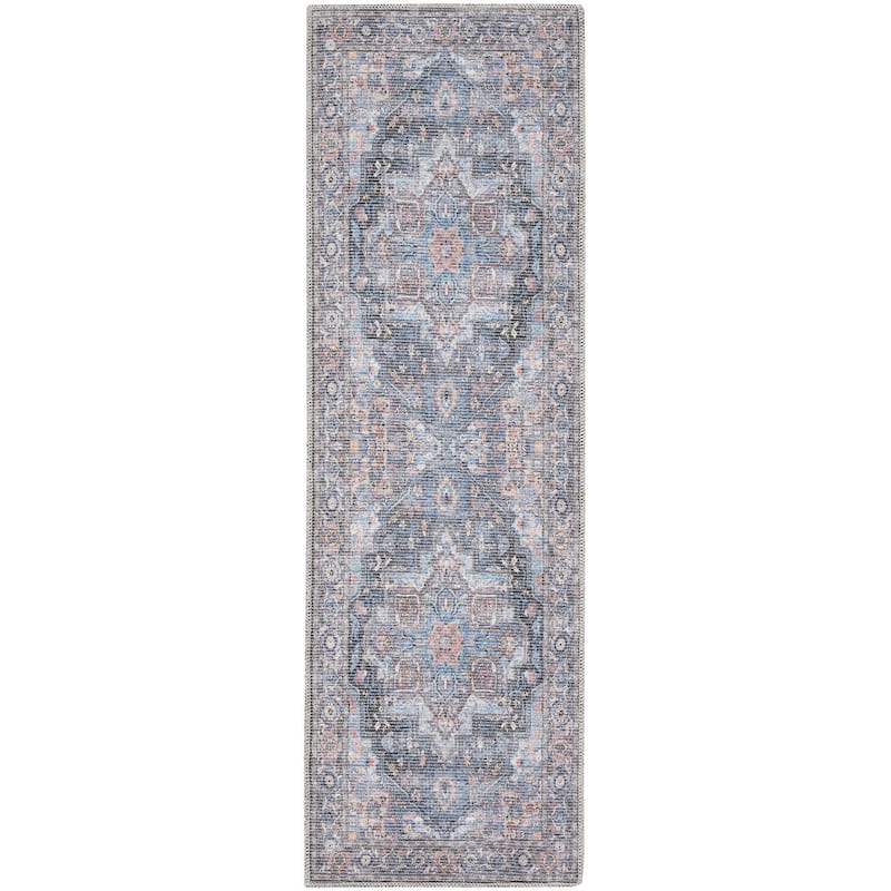 Roni Power Loomed Distressed Floral Area Rug By HomeRoots - 10' Runner
