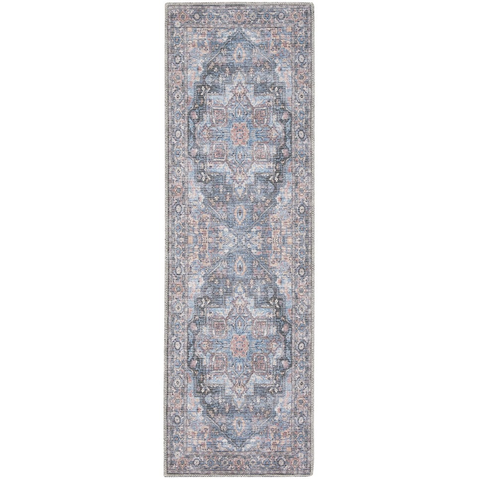 Roni Power Loomed Distressed Floral Area Rug By HomeRoots - 10' Runner