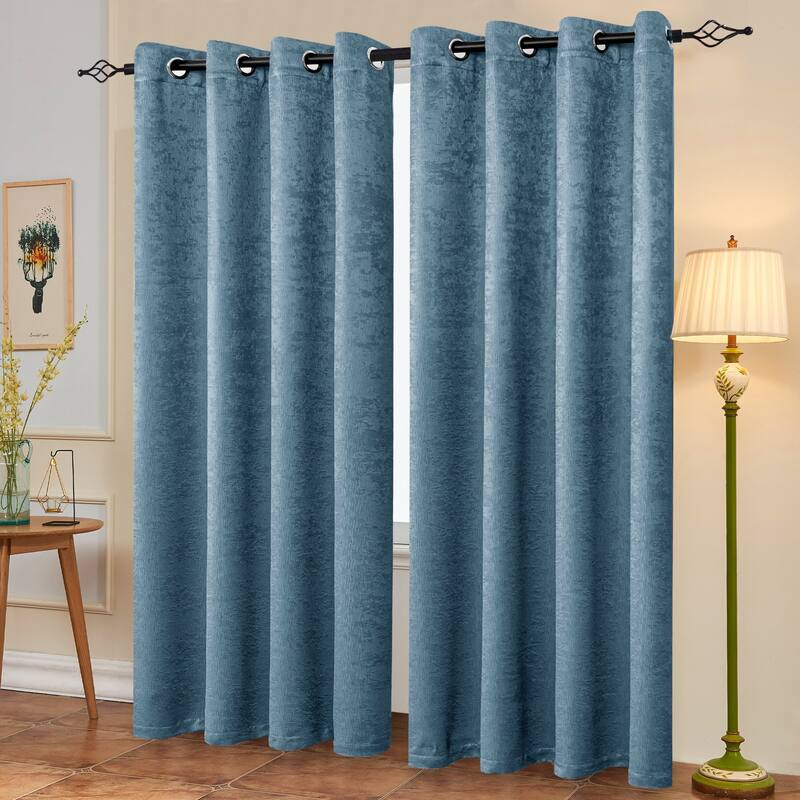 Subrtex Blackout Curtain Solid Thermal Window Drapes Panel Pair