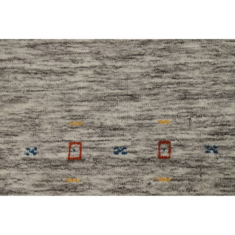 Hand Knotted Oriental 100% Wool Carpet Tribal Animal Pictorial Beige & Ivories Gabbeh Area Rug - 5' 11'' X 4' 1''