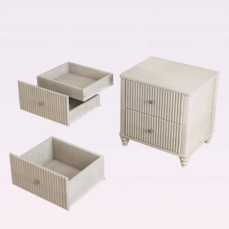 Modern Nightstand with 3 Drawers,for Bedroom and Living Room