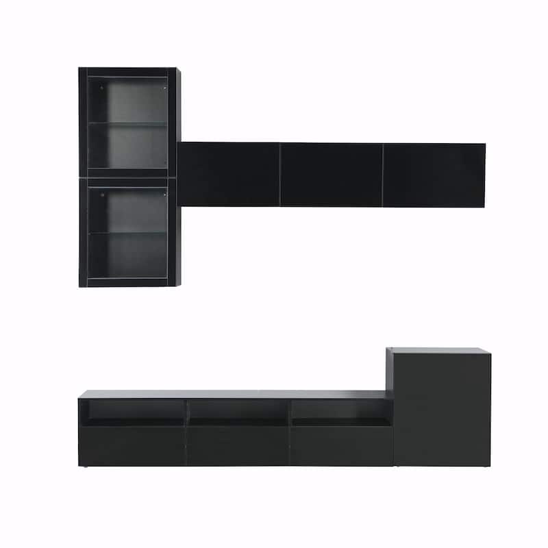 Glossy TV Stand with Spacious Storage