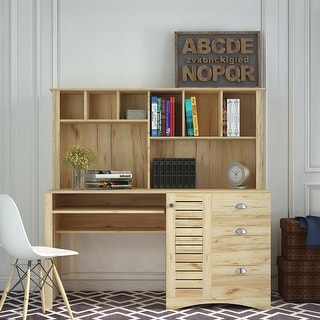 Home Office Desk Computer Desk Large Working Space Hidden Cabinet Writing  Desk with 3 Drawers & Multiple Storage Racks - On Sale - Bed Bath & Beyond  - 35534926