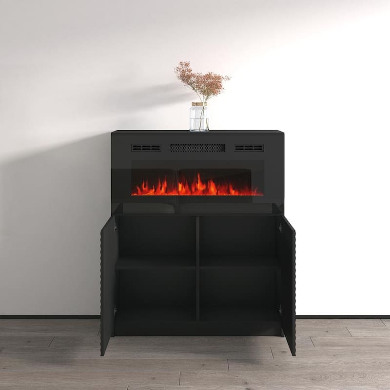 Carla 01 BL-EF Electric Fireplace Sideboard