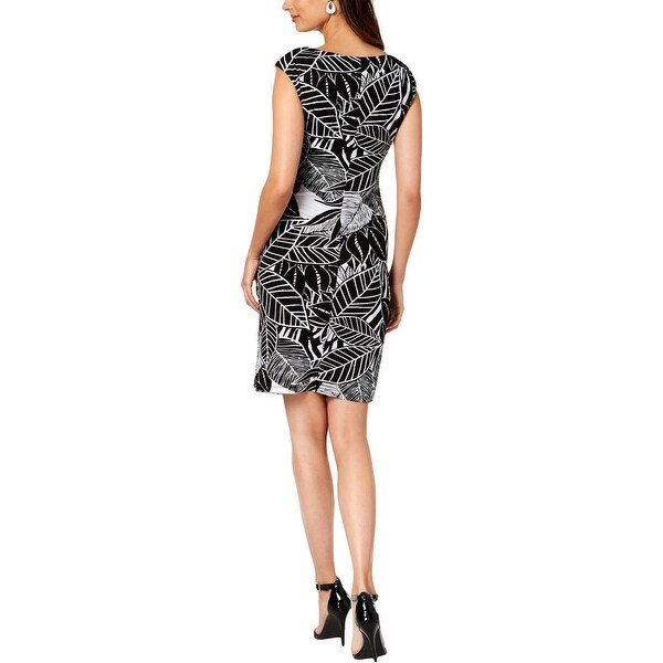 connected apparel faux wrap dress