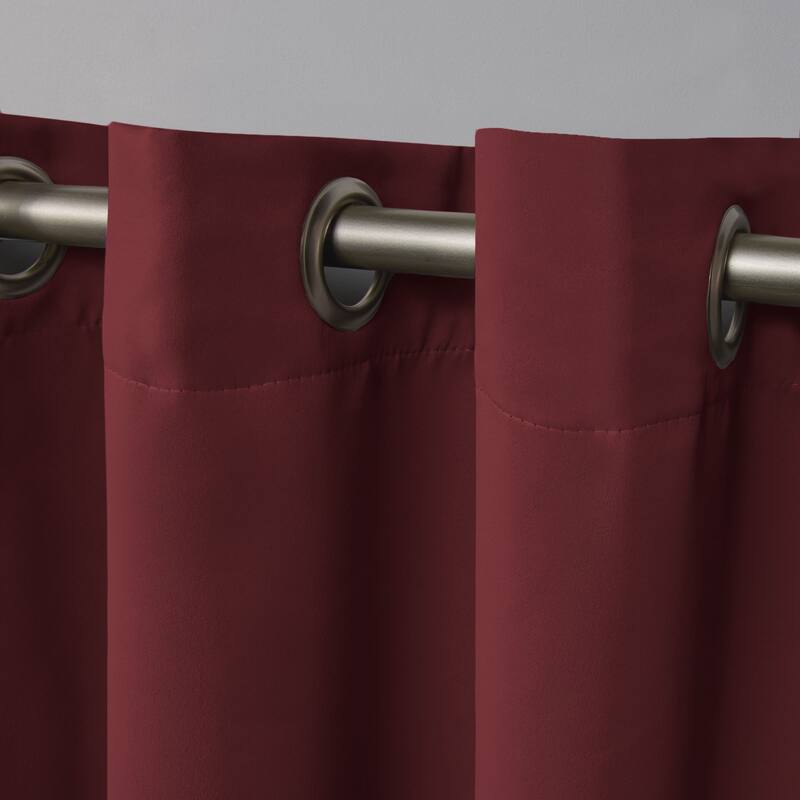 ATI Home Sateen Twill Woven Blackout Grommet Top Curtain Panel Pair