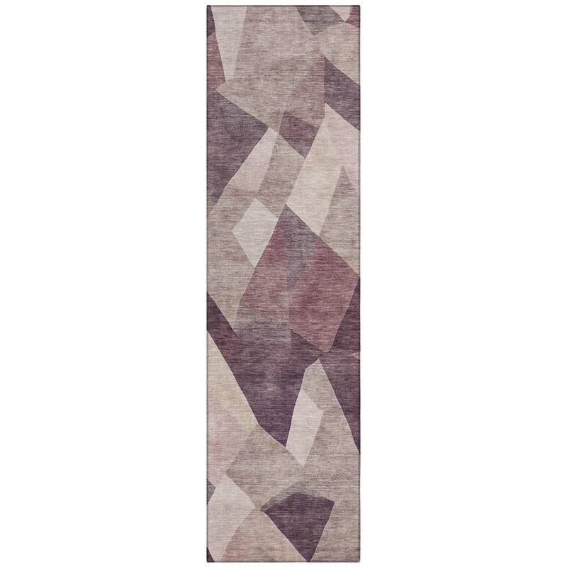 Machine Washable Indoor/ Outdoor Modern Queby Chantille Rug