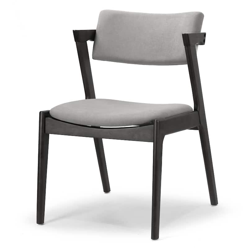 Set of 2 Auden Retro Modern Black Wood Wing Chair
