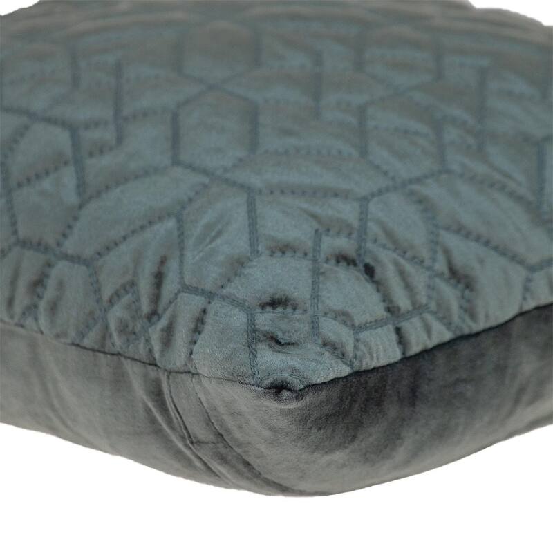 Navy Quilted Velvet Geo Decorative Throw Pillow