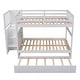 preview thumbnail 7 of 7, White Full Over Full Solid Pine Bunk Bed with Twin Trundle, 4-Drawer Storage, Versatile Staircase, Safety Guardrail