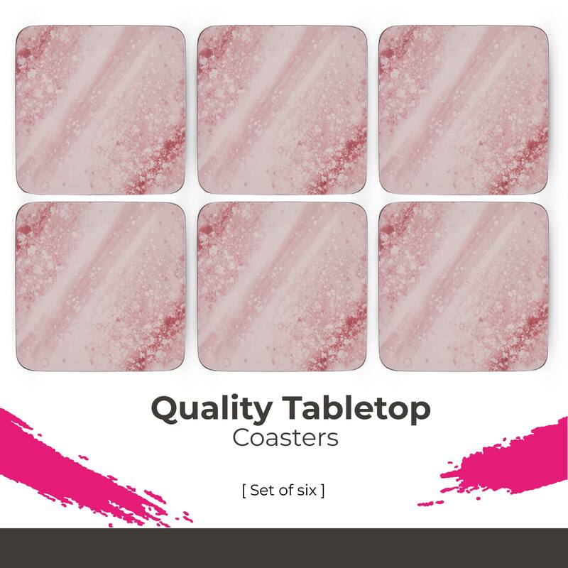 Portmeirion Minerals Rose Quartz Coasters, Set of 6 - Pink