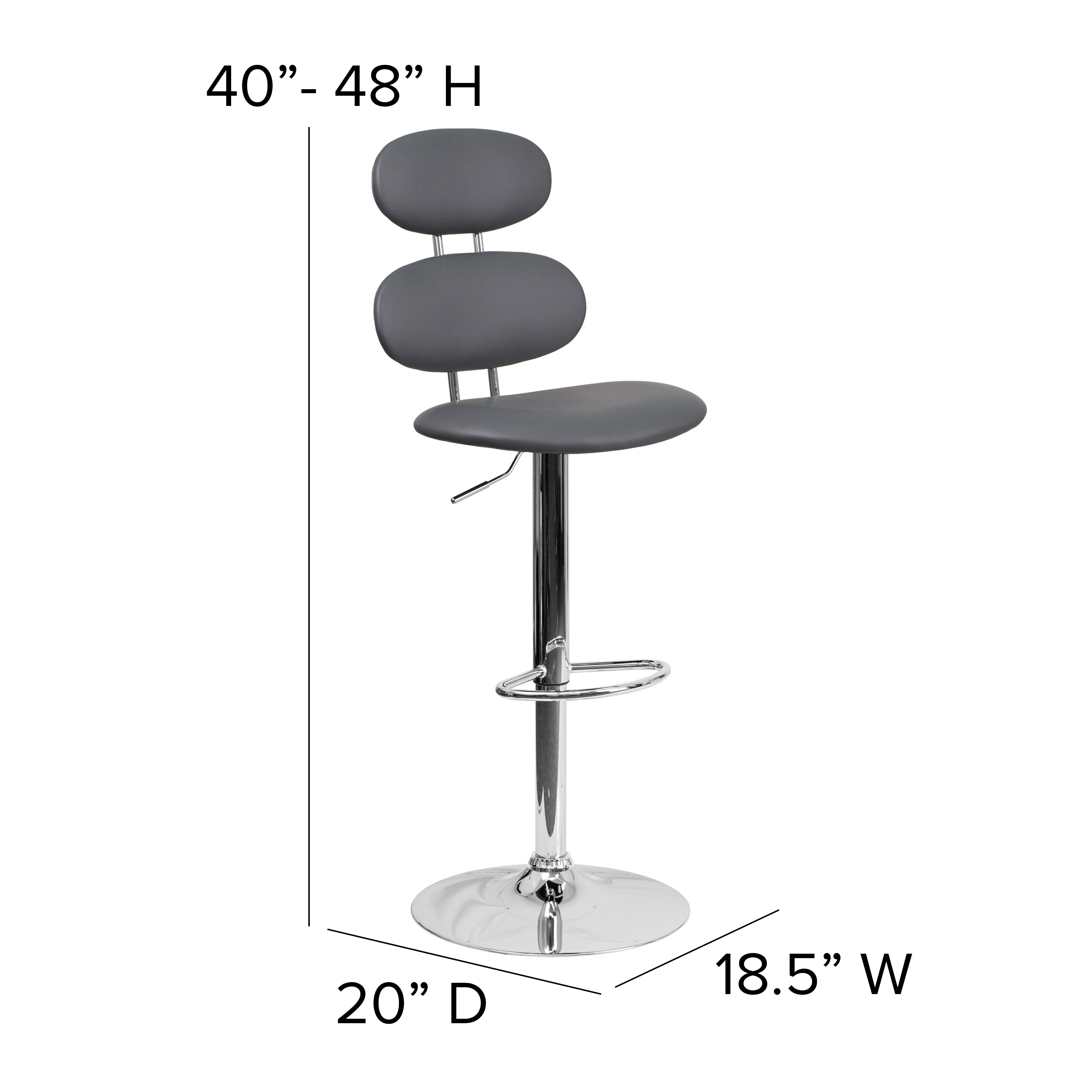 Adjustable Height Bar Stool With Back - Astrogeopysics