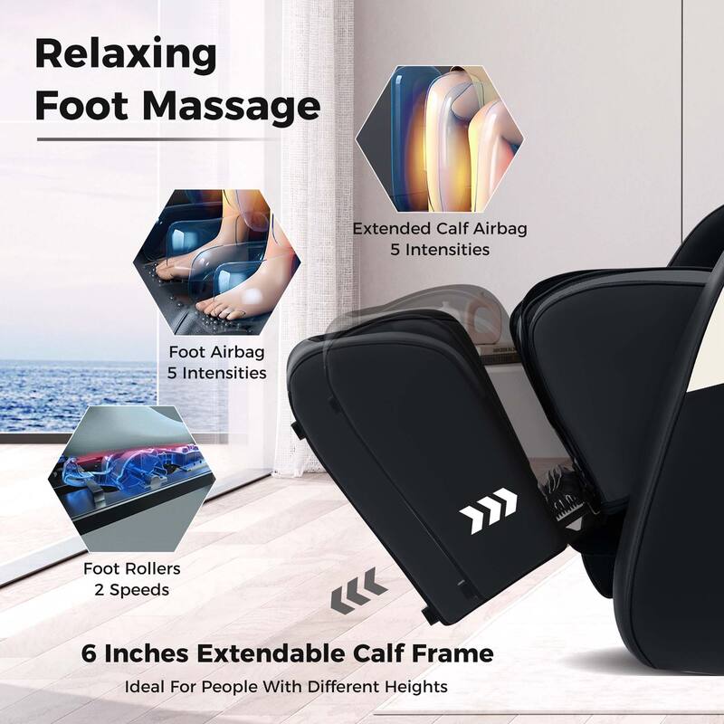 Costway SL Track Zero Gravity Massage Recliner with Thai Stretch Foot