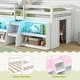 preview thumbnail 17 of 17, Gymax Twin Size Loft Bed w/ LED Lights Staircase & Safety Guardrail
