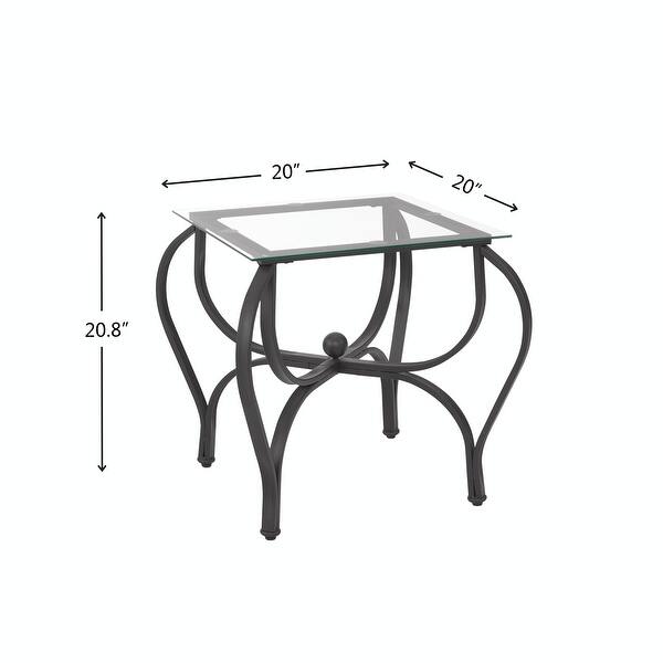 3-Piece Tempered Glass Coffee Table Set - Rectangle Coffee Table with 2