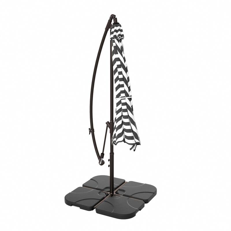 Steele 10-ft. Offset Patio Umbrella with Weight Base Stand