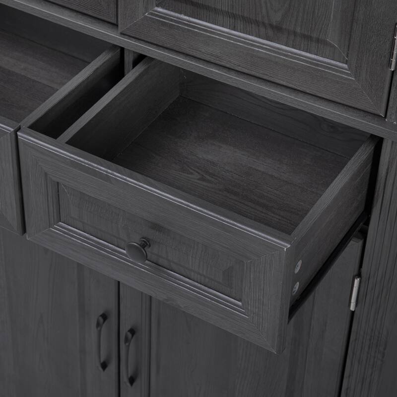 Pantry Cabinet with 3 Pull Out Cabinet and 2 Drawers