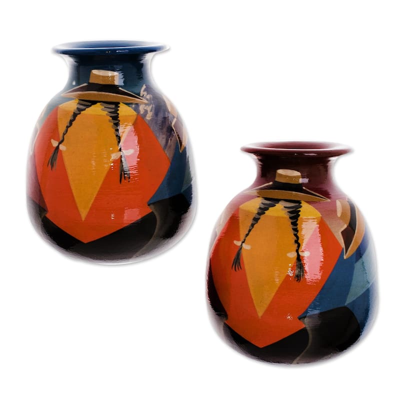 Set of 2 Ceramic Get Together Vases