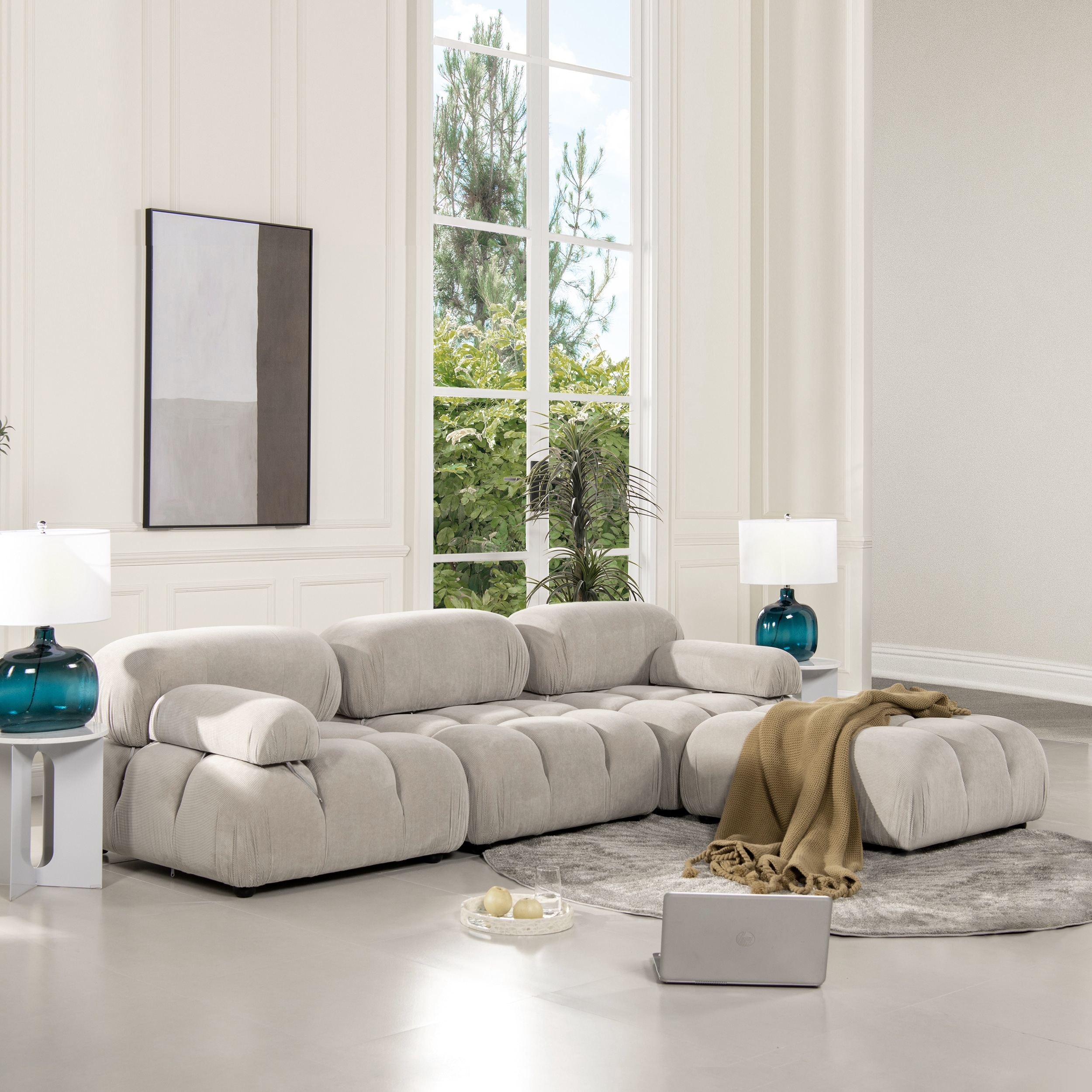 Marcel 109.5" Bubble Modular Modern Reversible Sectional