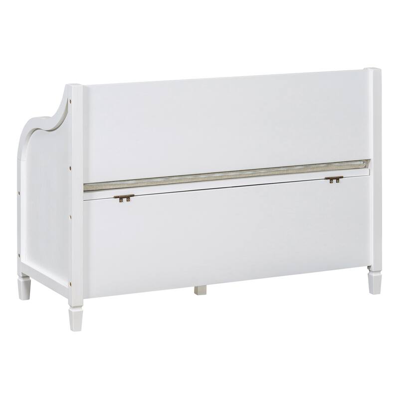 41.9" Rustic Style Solid wood Entryway Multifunctional Storage Bench with Safety Hinge