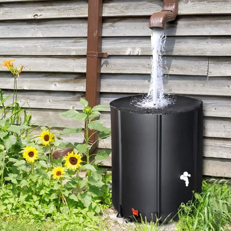 Black PVC Rain Barrel