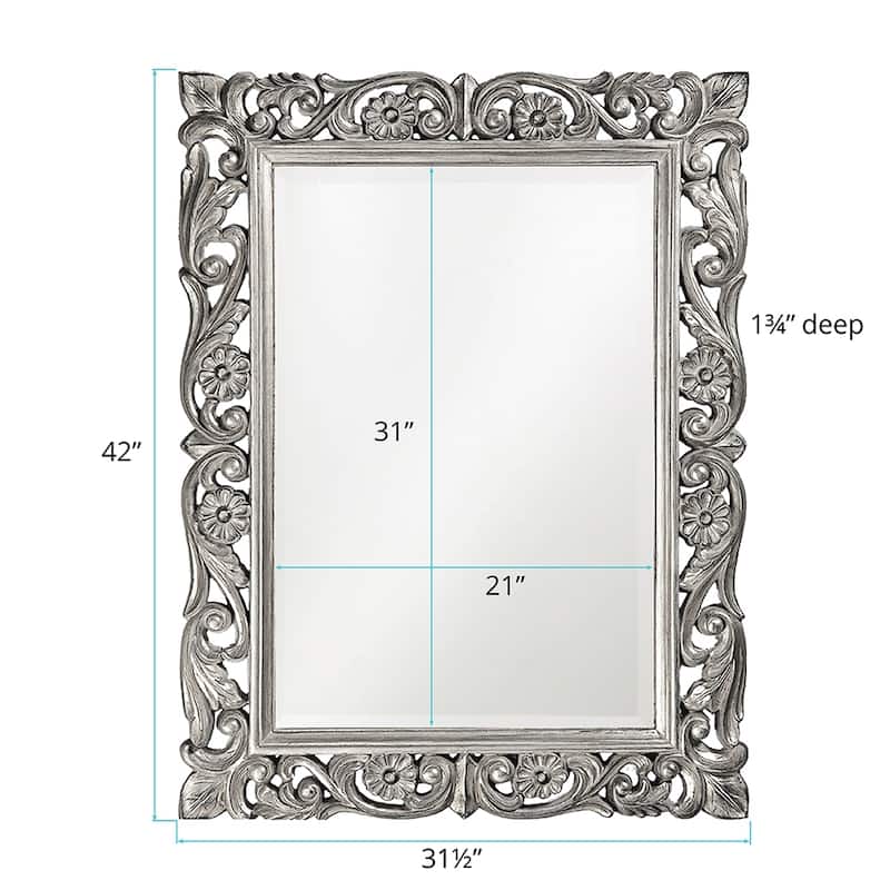 Allan Andrews Chateau Mirror - Glossy Nickel - 31.1/2" x 42" x 1.3/4