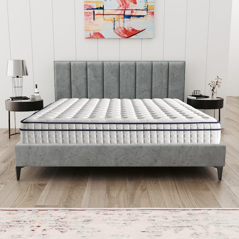 Assembled in USA - 12" Diamond Hybrid Mattress Pocket Coil and Cool Gel Memory Foam