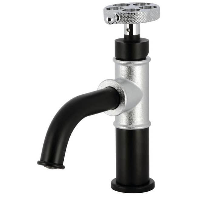Kingston Brass KS282.RKX Webb 1.2 GPM Single Hole Bathroom Faucet with - Matte Black / Polished Chrome