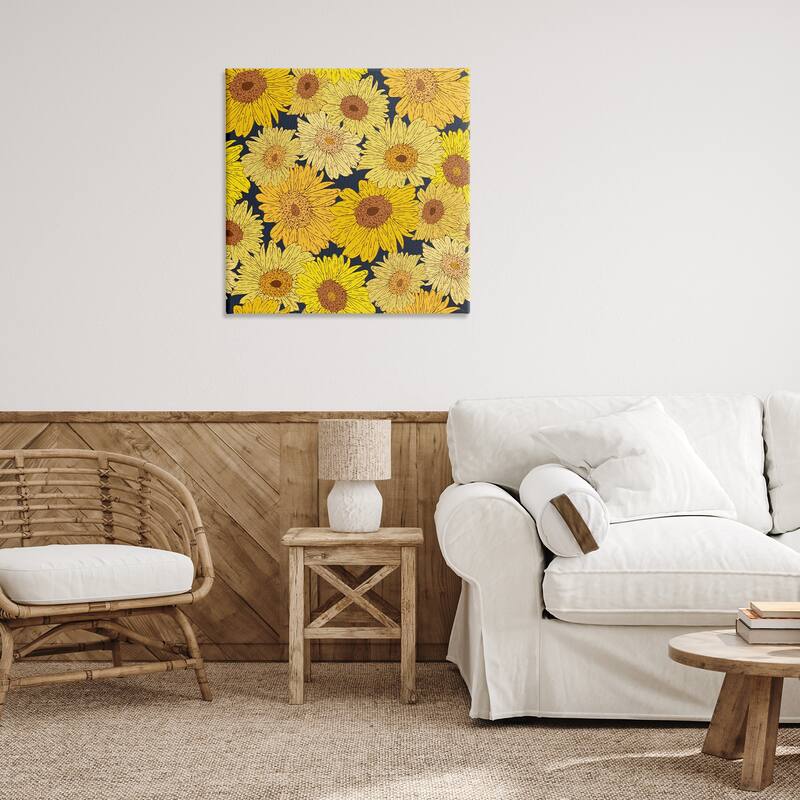 Stupell Charming Country Sunflowers Pattern Canvas Wall Art Design By Sazerelli Designs