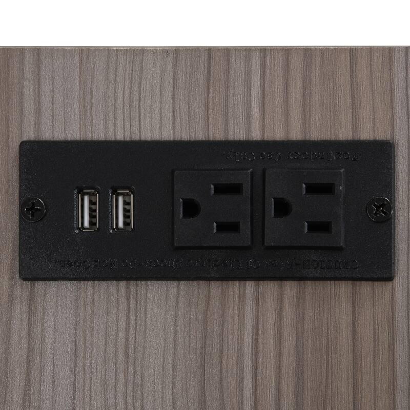 Metal Platform Bed with Two-Tier Storage Shelves and Wooden Cabinet, White