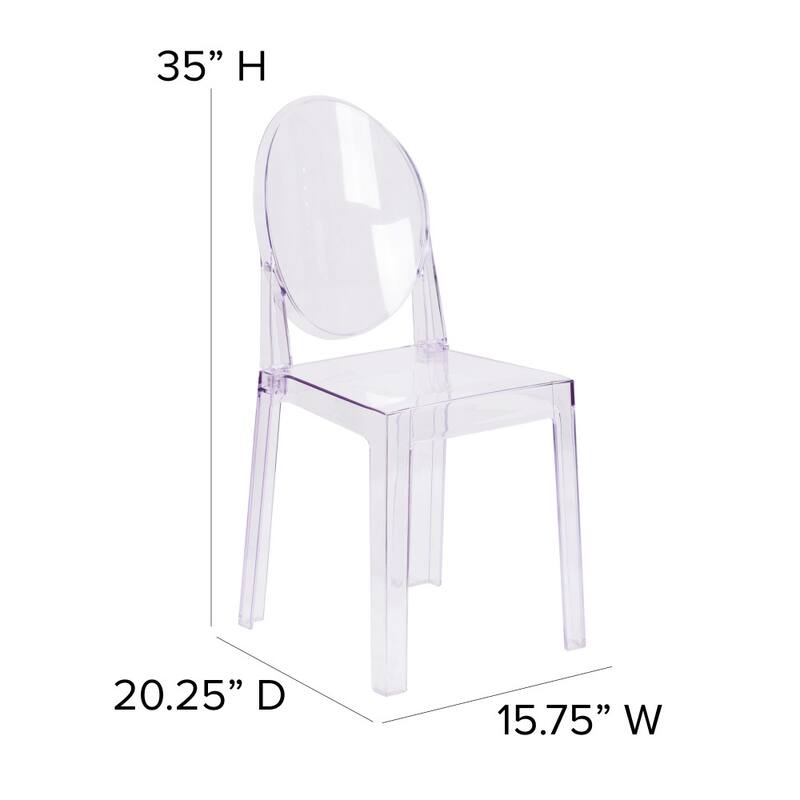 Chair with Oval Back in Transparent Crystal - Wedding Chairs