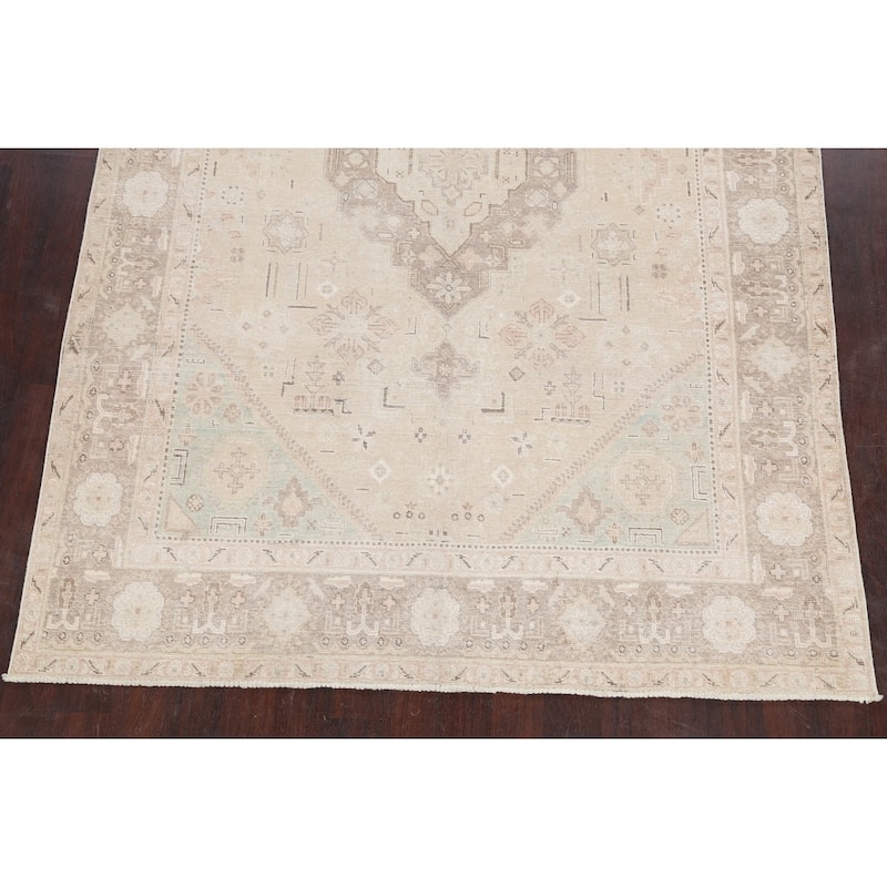 Geometric Traditional Tabriz Persian Area Rug Wool Hand-knotted - 6'8" x 9'8"