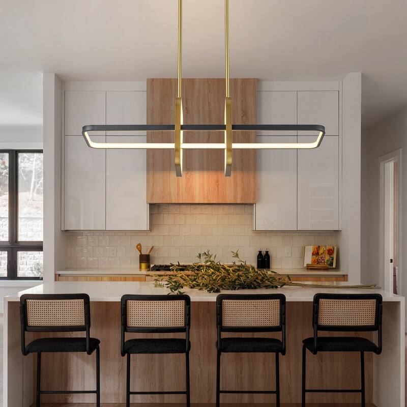 Modern LED Linear Chandelier Kitchen Island Lights for Dining Room - W34.25"